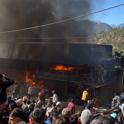 मार्तडी बजारमा आगलागी बाजुराको