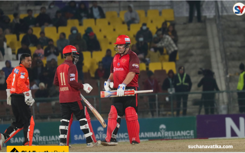 पोखरालले चितवनलाई हरायो रोसिङगटनको अर्धशतकमा