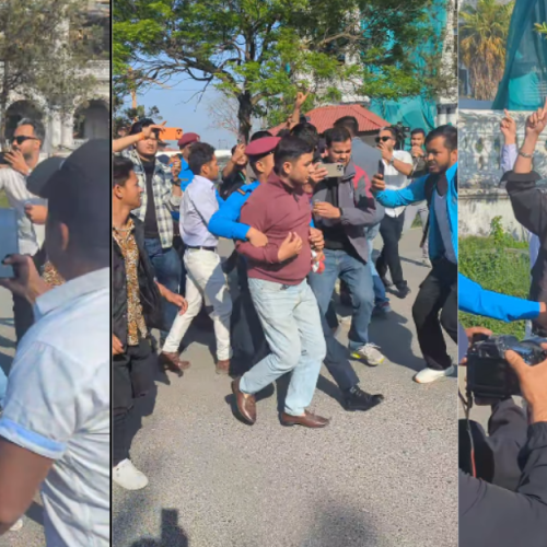 सिंहदरबारमै हंगामा! नेविसंघको प्रदर्शन, गृहमन्त्रीको राजीनामा माग्दै पक्राउ ,