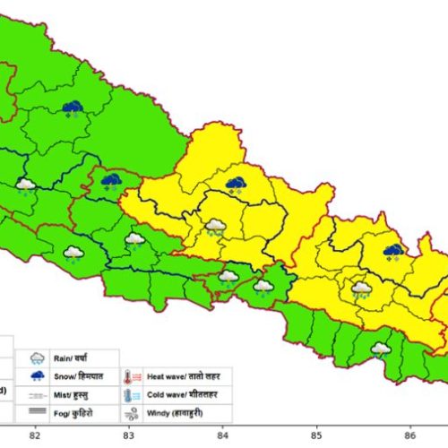 मध्यमदेखि भारी वर्षाको सम्भावना आज र भोलि